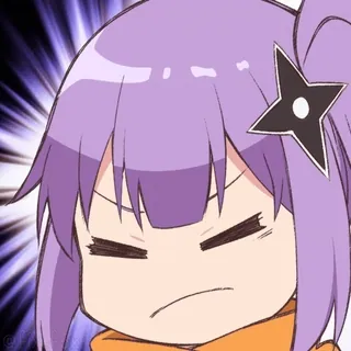 😳 anime, dziewczyna, kreskówka, gwiazda ninja, zły, fioletowe włosy telegram sticker