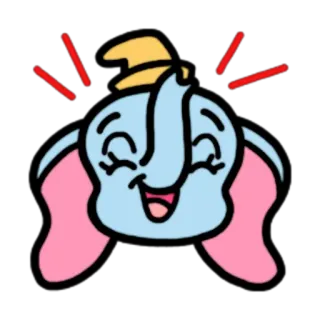 🤣 Dumbo 코끼리, 만화, 디즈니, 가운데 손가락, 불쾌한, 귀여운 telegram sticker