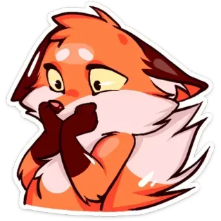 🙊 rubah, binatang, imut, khawatir, kartun, stiker, oranye telegram sticker