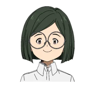 😊 Anime, Femme, Lunettes, Personnage telegram sticker