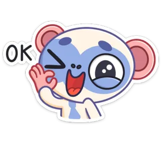 👌 OK ok, aprovação, fofo, animal, desenho animado, concordo telegram sticker