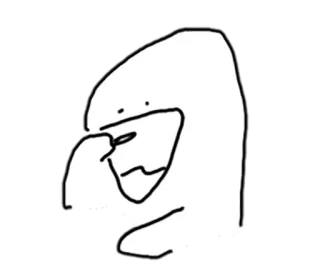😄 weiß, Kleckser, Figur, Zeichnung, Umriss, lustig, Cartoon whatsapp sticker