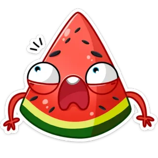 😱 anguria, frutta, cartoni animati, adesivo, divertente, carino whatsapp sticker