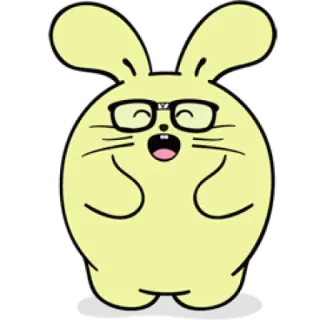 😆 cartone animato, animale, coniglio, occhiali whatsapp sticker