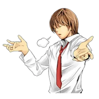 😮‍💨 Light Yagami Death Note 애니메이션, 만화, 데스노트, 야가미 라이토, 캐릭터 whatsapp sticker