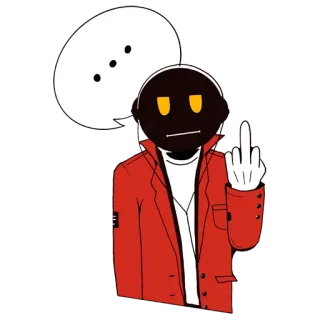 🖕 jari tengah, gestur ofensif, kartun, karakter, kasar, agresi telegram sticker
