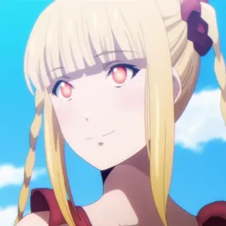 🐍 Anime Mädchen, blonde Haare, Anime, Illustration, Charakter telegram sticker