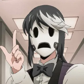 ☹ anime, mask, violence, character, bow tie, gesture, military, middle finger telegram sticker