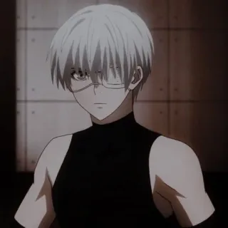 🌟 Ken Kaneki Tokyo Ghoul anime, white hair, mask, ghoul, manga telegram sticker