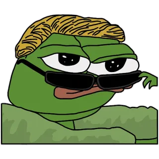 😎 Pepe the Frog Meme, Pepe, Kikker, Zonnebril telegram sticker