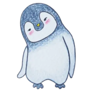 ☺️ pingouin, animal, mignon, oiseau, kawaii, dessin animé, autocollant telegram sticker