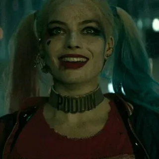 😁 Harley Quinn Suicide Squad PUDDIN harley quinn, escuadrón suicida, puddin, dc comics, villano, margot robbie telegram sticker
