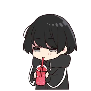 ☕ Anime, Mignon, Chibi, Kawaii, Boisson, Dessin animé whatsapp sticker