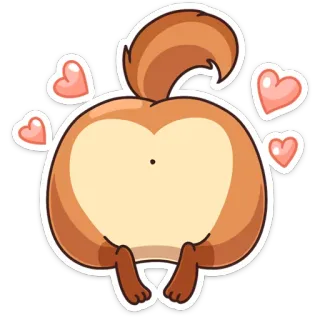 ❤ tier, eichhörnchen, süß, liebe, herz, schwanz, cartoon telegram sticker