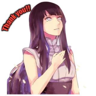 ❤️ Hinata Hyuga Naruto Thank you!! 애니메이션, 나루토, 감사합니다, 히나타, 히나타 휴가 telegram sticker