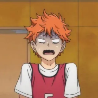 😰 Hinata Shoyo Haikyuu!! anime, haikyuu, hinata shoyo, manga, volleyball telegram sticker