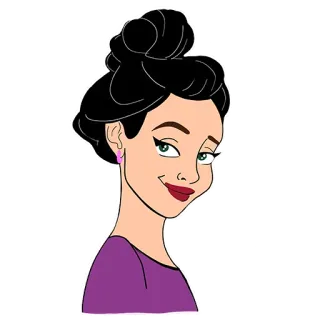 😊 mujer, dibujo animado, personaje, retrato, femenina, ilustración telegram sticker