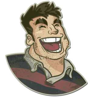 🤣 mann, gesicht, cartoon, lachen, aufkleber telegram sticker