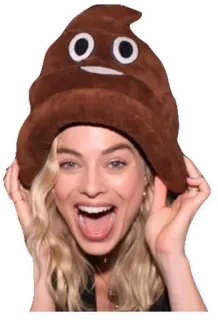 💩 femme, chapeau caca, souriant, chapeau, portrait whatsapp sticker