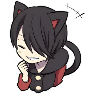 🤭 cat, anime, cartoon, cute, manga, neko telegram sticker