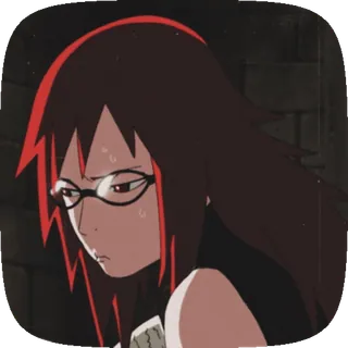 ☀️ Anime, Manga, Cô gái, Nhân vật, Kính, Mồ hôi whatsapp sticker