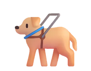 🦮 dog, guide dog, animal, cartoon, yellow, leash telegram sticker