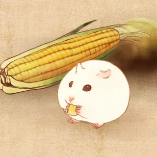 🐹 hamster, corn, animal, rodent, cute, food telegram sticker