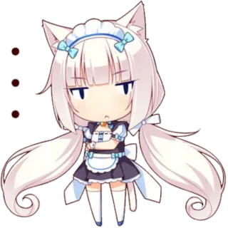😐 Anime, Gatto, Maid, Chibi, Carino, Vanilla, Neko telegram sticker