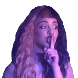 🤐 Melanie Martinez, cantante, shh, dedo en los labios, silencio telegram sticker
