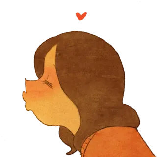 😚 kartun, ciuman, cinta, hati, wanita, kasih sayang telegram sticker