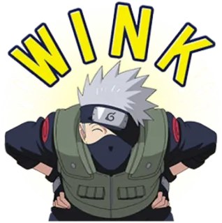 😇 Kakashi Hatake Naruto WINK Какаши, Наруто, Аниме, Подмигивание telegram sticker
