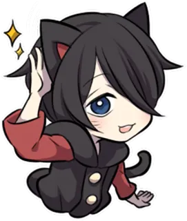 👂 Katzenohren, Chibi, Anime, Süß, Cartoon, Tier, Kawaii telegram sticker