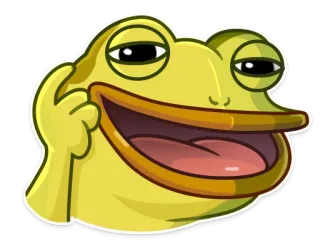 😏 ếch, suy nghĩ, meme, nhân vật, động vật whatsapp sticker