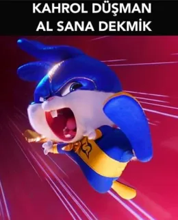 🔪 KAHROL DÜŞMAN
AL SANA DEKMİK 토끼, 만화, 슈퍼히어로, 동물 whatsapp sticker
