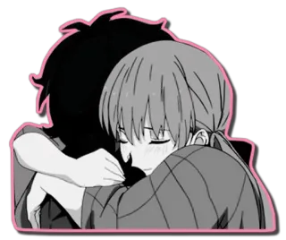 ❤ abraço, anime, mangá, romance, afeição, amizade telegram sticker