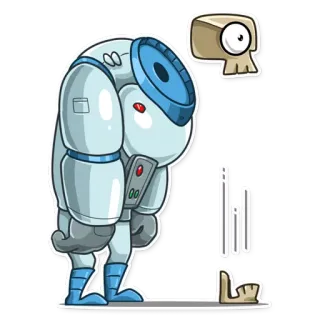 😮 lil Roboter, Schädel, niedlich, Cartoon, Weltraum, futuristisch whatsapp sticker