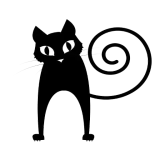 🤑 kot, zwierzę, czarny, sylwetka, zwierzak, koci telegram sticker
