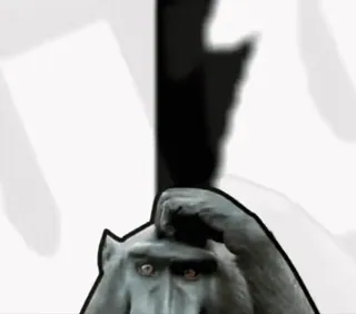🥴 monkey, thinking, animal whatsapp sticker