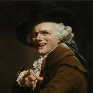 😂 painting, man, portrait, pointing, historical, art telegram sticker