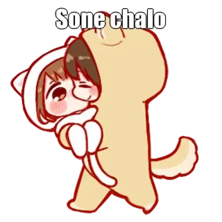 🤔 Sone chalo Cartone animato, Carino, Chibi, Cane, Assonnato whatsapp sticker