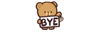 👋 BYE oso, despedida, dibujos animados, saludo whatsapp sticker