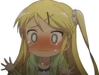 😵 Anime, Cartone animato, Ragazza, Emotivo, Piangere, Arrossire telegram sticker