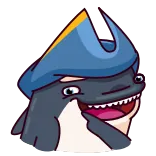 😏 dolphin, pirate, hat, cartoon, funny, animal telegram sticker