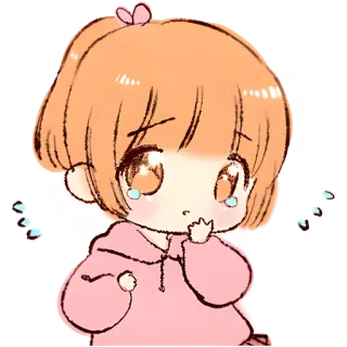 😩 anime, dễ thương, cô gái, buồn, khóc whatsapp sticker