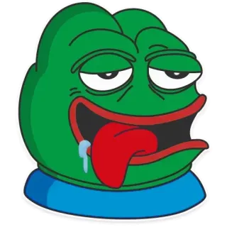 😪 Pepe the Frog Meme, Rana, Expresión, Dibujo animado telegram sticker