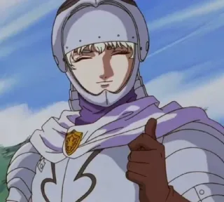 👍 Griffith Berserk anime, armor, thumbs up, knight telegram sticker