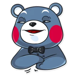 👏 urso, desenho animado, fofo, animal, sorrindo com desdém telegram sticker