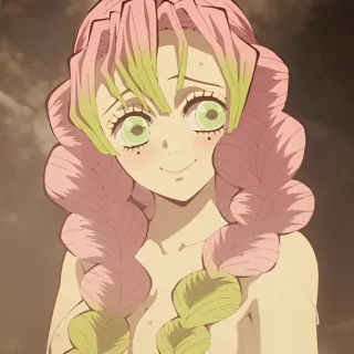 💗 Mitsuri Kanroji Demon Slayer Аниме, Мицури Канроджи, Клинок, рассекающий демонов, Персонаж, Розовые волосы telegram sticker