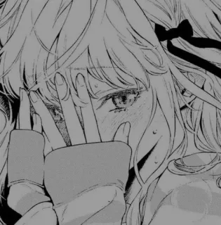 🖤 anime, manga, triste, piangendo, ragazza, emotivo telegram sticker