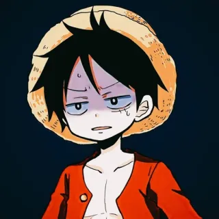 ❗️ Monkey D. Luffy One Piece Anime, One Piece, Luffy, Monkey D. Luffy, Cartoon, Strohoed telegram sticker